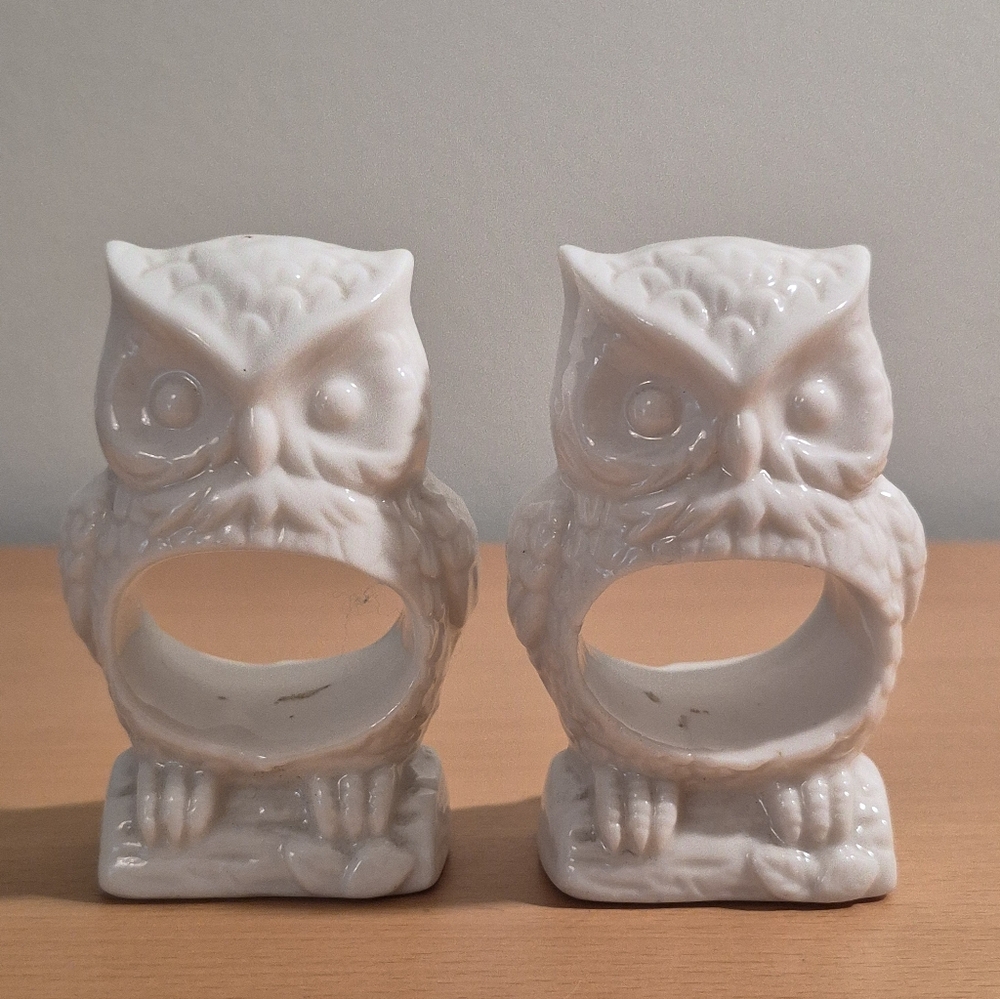 Vintage Shefford owl napkin rings